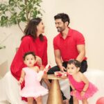 Debina Bonnerjee Instagram - You see those two little girls that’s our heart beating outside our body!!! Valentines from now on is a group of four in love with each-other for infinity ♾️🥰❤️✨🧿 #HappyValentinesDay from us to you all even the ones who are amazingly single and loving life to the fullest 😉