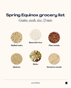 Deepak Chopra Instagram - Spring is a time of renewal and lightness, both in nature and within us. 🌱

In Ayurveda, spring calls for a shift in our diets to balance the kapha dosha, which tends to accumulate during the colder months. By choosing foods that are light, dry, and warming, we support our bodies in naturally detoxifying and preparing for the vibrant energy of the season ahead. ✨

From the crispness of leafy greens to the zest of fresh herbs, each item on this Ayurvedic spring grocery list is selected to awaken and rejuvenate your body, aligning with nature's cycle of rebirth. 💛 This list is part of @chopra's 7-Day Renew & Restore Detox Kit, you may join their Spring Equinox Community Cleanse on March 19th by visiting chopra.com. 

May you embrace these changes with mindfulness and joy, nourishing yourself for the blossoming days ahead.