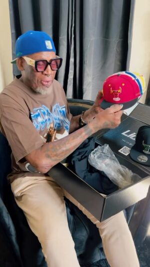 Dennis Rodman Instagram - Here’s my Lids HD Exclusive Dennis Rodman Collection with the NBA and Mitchell & Ness. 

Check out each hat designed by a different hairstyle from my NBA days. 

Get yours starting on December 22nd on LidsHD.com and in select stores. @lidshatdrop @lids