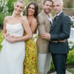 Derek Hough Instagram - Love ❤️ these two humans and so happy to celebrate with them on their big day! What makes these photos even better is looking at the reactions of people in the background 😂… ooo a flower 🌸 📷: @christinamcneill