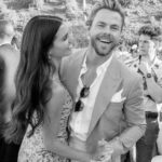 Derek Hough Instagram - Love ❤️ these two humans and so happy to celebrate with them on their big day! What makes these photos even better is looking at the reactions of people in the background 😂… ooo a flower 🌸 📷: @christinamcneill