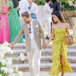 Derek Hough Instagram - Love ❤️ these two humans and so happy to celebrate with them on their big day! What makes these photos even better is looking at the reactions of people in the background 😂… ooo a flower 🌸 📷: @christinamcneill