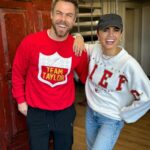 Derek Hough Instagram - One of us is from Kansas, the other isn’t. Can you guess who ? @hayley.erbert #Super Bowl