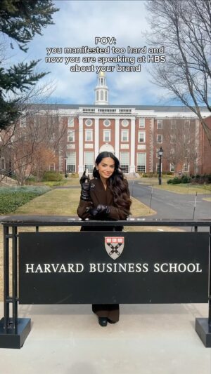 Diipa Khosla Instagram - Grateful & honoured for the invitation to join the the 33rd Women in Business conference of THE Harvard Business School!!! @hbswomen @harvardhbs 

As any Indian girl my parents would have loved for me to attend Harvard, but life turned out differently…

Little did I know my baby @indewild would take me to speak at Harvard Business School to 900+ students of the MBA class.🥹♥️