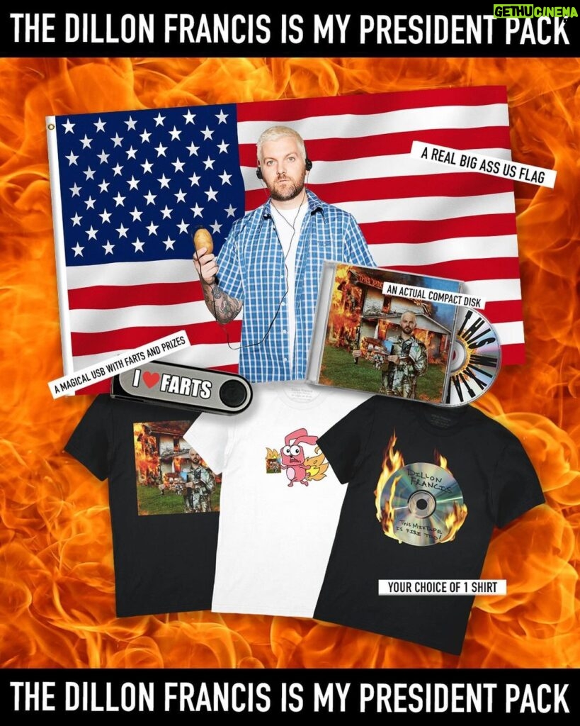 Dillon Francis Instagram - Merch bundle giveaway 🫣🤭😮‍💨😈 Giving away 10 shirts and 2 “so fire it made me c*m extra hard” packs! (Swipe to see packs) To enter: Like this post, share to your story & tag 3 friends for a chance to win 😎 winners will be announced Friday! You can go peep the fire bundles in my bio and buy any you want!