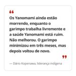 Dira Paes Instagram - Isso é inaceitável. A vida tem pressa, a saúde tem pressa, a nutrição tem pressa e a retirada definitiva dos garimpos das terras indígenas é URGENTE. A questão Yanomami deve ser prioridade para o governo e sociedade. Tivemos antes um projeto sombrio de destruição dos povos originários, mas isso não pode permanecer. É estarrecedor que pouca coisa tenha mudado e que criminosos continuem avançando e dizimando terras, águas, vegetação e povo. Confiante que a situação seja tratada como prioridade, mas não podemos descansar. Estamos de olho e vamos continuar cobrando.