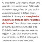 Dira Paes Instagram - Isso é inaceitável. A vida tem pressa, a saúde tem pressa, a nutrição tem pressa e a retirada definitiva dos garimpos das terras indígenas é URGENTE. A questão Yanomami deve ser prioridade para o governo e sociedade. Tivemos antes um projeto sombrio de destruição dos povos originários, mas isso não pode permanecer. É estarrecedor que pouca coisa tenha mudado e que criminosos continuem avançando e dizimando terras, águas, vegetação e povo. Confiante que a situação seja tratada como prioridade, mas não podemos descansar. Estamos de olho e vamos continuar cobrando.