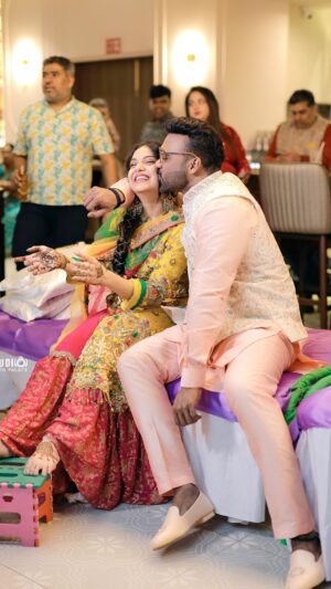 Divya Agarwal Instagram - The music was pumping, the food was flowing, and the laughter was contagious! Our Mehndi was a celebration of love, culture, and some serious shoe game skills!!!

Outfit: @asbaabofficial
Accessories: @aulerthofficial 
Makeup: @dishisanghvii 
Hair : @hair_by_neetagohel
Assisted by @sarahsayedd16 
Mehendi: @mehendiartist_kanchanmahato 
Styled by: @sohail__mughal___ 
Wedding Planner: @audiciousentertainment 
Wedding Photography: @studiophotopalace 
Decor: @happyy_hours
Location: @be.at.one.official