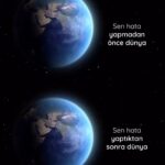 Doğa Rutkay Instagram - Etkilendim çok bu paylaşımı görünce… Üzüldüğümde, hata yaptığımı düşündüğümde , bazı minnak pişmanlıklarımda , çözemeyeceğimi düşündüğüm türlü aksiliklerimde hep aynı şeyi düşünürüm.. Dünya dönüyor! Sen öyle de gitsen böyle de gitsen dünya dönüyor. Her hayıflandığında , iyi ve güzel anları ıskaladığında dünya dönüyor.. Dünyanın umurunda değil. Dünya değişmez. Sen değişeceksin , dönüşeceksin, kendini yenileyeceksin. İçinizi sıkan, kalbinizi boğazınıza getiren, nefesinizi yutuyormuş gibi hissettiğiniz her an bunu düşünün. Yaşamak güzel , tökezlemek ve bundan bir hal çıkarmak daha da güzel😉 Güneş doğuyor ve dünya; bizim her türlü halimize rağmen dönmeye devam edecek. Çok şahane paylaşım teşekkürler @kuantummanyetizma @mutlumesaj 🩵