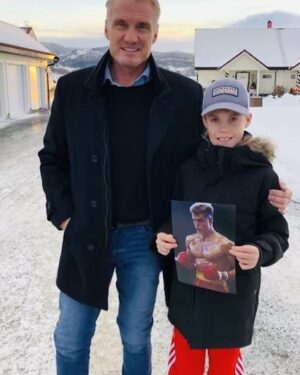 Dolph Lundgren Instagram - With a young future boxing champ n Norway. 👊