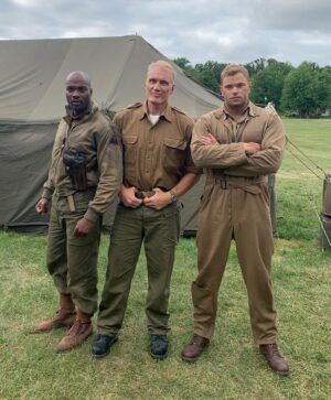 Dolph Lundgren Instagram - With some of my brothers in arms on the set of ‘Come Out Fighting’. A great story focusing on one of the first ‘colored units’ in the US Army during WW 2, the 761st Tank Battalion, which first saw action in France in 1944.