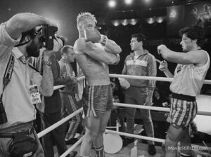 Dolph Lundgren Instagram - A young actor taking direction from the bossman back in the good ol’ days. Happy Birthday, Sly!