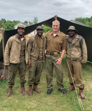Dolph Lundgren Instagram - With some of my brothers in arms on the set of ‘Come Out Fighting’. A great story focusing on one of the first ‘colored units’ in the US Army during WW 2, the 761st Tank Battalion, which first saw action in France in 1944.