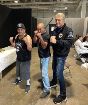 Dolph Lundgren Instagram - Haven’t seen Chuck Norris since Expendables 2. He was one of my great inspirations to get into karate. What a gracious and classy representative of the martial arts.🙏 Also fun seeing Danny Trejo and Temuera Morrison - two real tough guys. 👊