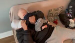 Dominic Purcell Instagram - #dublinireland Ireland 🇮🇪 #ufc future champ Lachlan purcell. …. Getting smacked around by my nephew. I tapped but the little bastard bit my finger. 😂❤️