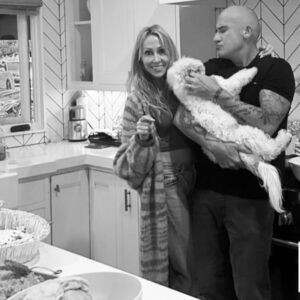Dominic Purcell Instagram - This was never on the cards - me falling in love with a fat over sized poodle. Thing won’t leave me alone. #Sammy. 

Thanks for a great #turkey day my love. @tishcyruspurcell
