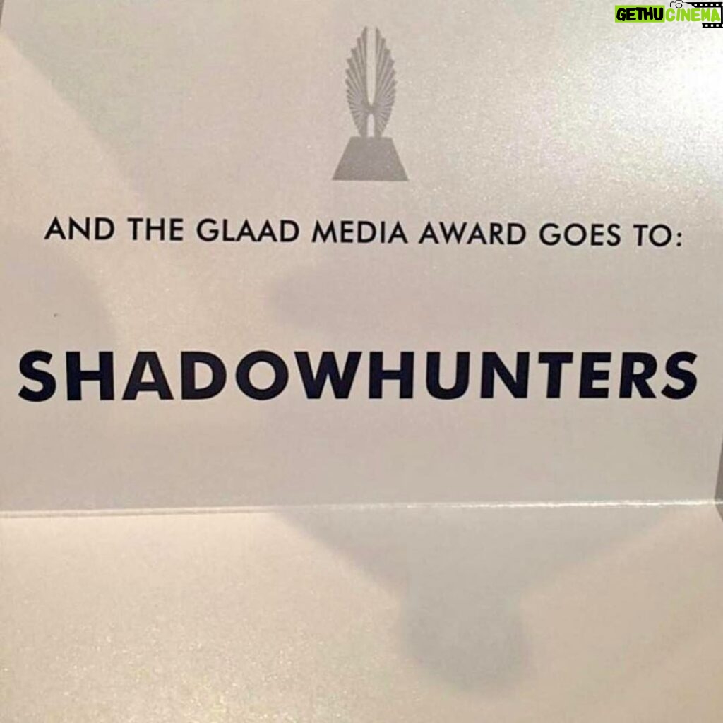 Dominic Sherwood Instagram - Thank you every one and thank you @glaad. And especially thank you for the phenomenal work of @matthewdaddario and @harryshumjr