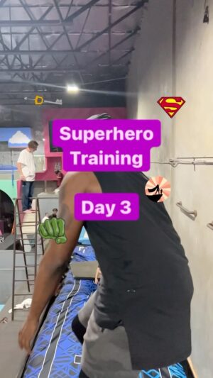 Dominique Barrett Instagram - Superhero training day 3
@kingvadervstheworld 

Getting comfortable being in the air 🗣🔥 & also learning to be more confident with flipping. If you think your gonna fall ... well 9 out of 10 that will happen 🤣 I’m learning to be confident with what I’ve been taught & to visualize in my mind succeeding & then execute. Those who say they can & those who say they can’t are both usually right . Next I’m flipping on the ground . 🤝🥂🗣🤣