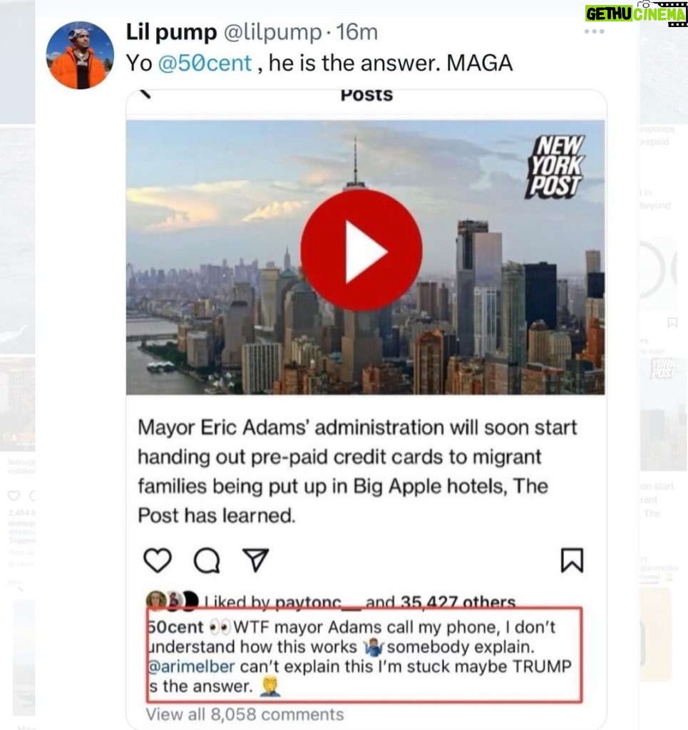 Donald Trump Jr. Instagram - It’s happening!!!! Let’s go!!!! @50cent @lilpump