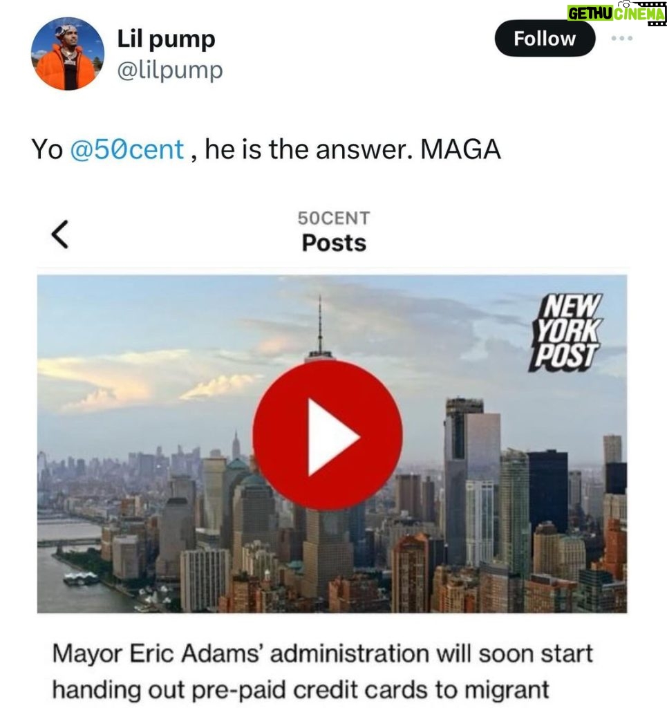 Donald Trump Jr. Instagram - It’s happening!!!! Let’s go!!!! @50cent @lilpump