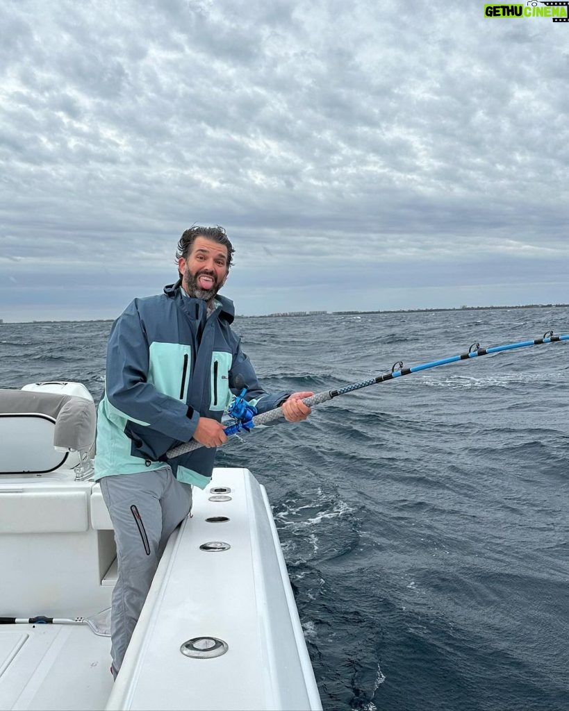 Donald Trump Jr. Instagram - We made it work today. We were the only ones dumb enough to go out and brave the wind and swell but you’re never going to catch them if you stay home. Great time with @blacktiph breaking in my new @connley_fishing rod setups. @fieldethos @fieldethoswaterman