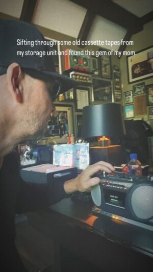 Donnie Wahlberg Instagram - I was going through some old cassette tapes from my storage unit — even got a little boom box to play them on — when I came across this gem!  My mom Alma doing a drop for a (Connecticut) radio station KC101 back in 1990 for “The Nasty Mix with Kelly Nash” show.  I don’t know how they ever got my mom to do this drop (though, I vaguely remember hearing about it) but finding it and hearing it after all these years was such a sweet surprise!  Can’t wait to see what else is I find on these old cassettes! 👀😉 #Monday #Memories