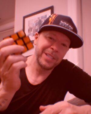 Donnie Wahlberg Instagram - It only took me about 40 years — but I have finally solved the #rubikscube!!! 🔥🎉🎯🤓🧐🤯🥳🧑🏼‍🎓🎓 My phone must have overheard me mention that I’d never solved one before, because it suddenly started sending me “Solve Rubik’s Cube” reels (which is a convo for another time 🤔😂). Anyway, I bought a new cube to see if the tip would actually work — IT DID NOT WORK!  Not even close!  But it did reignite my obsession with solving the cube, and overcoming a childhood failure of having never solved more than two sides! After two sleepless nights — and a lot of frustration — I did it! I’m still shocked! I solved the “Missing Link” before, and could even solve the “Whippit” in about 12 seconds back in the 8th grade, but I’d never cracked the Rubik’s Cube! Until NOW! All these years later! 🎉🎉🎉🎉🎉 🎉🎉🎉🎉