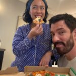 Drew Scott Instagram - The best part of being a grown up? You can eat pizza in bed if you want to 🍕