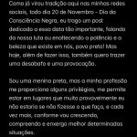 Duda Pimenta Instagram - Post sobre Consciência Negra ☝🏾 . . . Foto 01 - Ensaio Make a Wish @criativyestudio @charlessartori @israelvalentimoficial @assessoria_viviantrevisan @moisescardeiro_ @camilagrantdebutantes Foto 02 - Capricho deamartinelli @sofiaskywalker @jvbarreto @almirvargas @nanamilumbe @camila_anac matheusberlitz @derretidabre @missblackdivine @_ulbea @brabo.br @madameresenha @pimenta_maedaduda @pimolu_ . . #20denovembro #consciencianegra #pretosnotopo #blackpower