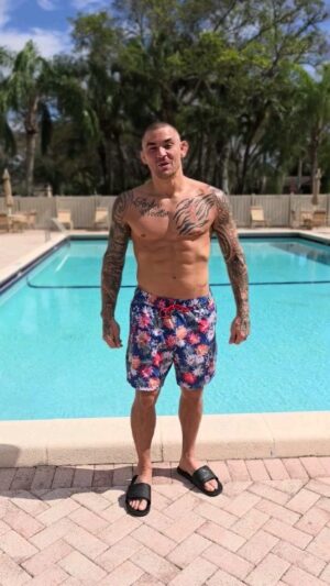 Dustin Poirier Instagram - UFC 298 is tomorrow night!! If you think you know the winner, put your money where your mouth is at @realmybookie also check out the live casino table games!! 💰 🎰 

On your initial deposit use promo: Dustin for a little extra cheese!