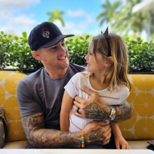 Dustin Poirier Instagram - Parker Noelle your path is your own, but it's right next to mine. I love you so much. 

#dadinfull