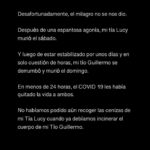 Edgar Ramírez Instagram - Te ruego que por favor leas con detenimiento este post y deslices hasta el final 🙏🏽. Es lo más doloroso y lo más íntimo que he tenido que publicar en mi vida, pero creo que es muy importante compartirlo. Por momentos siento que es una pesadilla de la que me voy a despertar, pero sé que no lo es. Que es tan real como el aire que en este momento me cuesta respirar. Junto a este post hay una entrevista que tuve con el Dr. Anthony Fauci, Asesor Médico Jefe del Presidente de los Estados Unidos, en la cual discutimos información vital sobre cómo enfrentar el COVID 19 y la imperiosa necesidad de vacunarnos, quienes tenemos la suerte de acceder a una vacuna. Nadie que tenga acceso a una vacuna deber morir de COVID 19. Por favor lee esta información, ve la entrevista y compártela. Muchísimas gracias, Edgar Wilmington, North Carolina