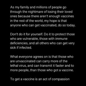 Edgar Ramírez Instagram - I beg you to please read this post carefully 🙏🏽. It is the most painful and the most intimate thing I have had to publish in my life, but I think it is important to share it.  At times I feel like it is a nightmare from which I am going to wake up, but I know it is not. I know this is as real as the air that at this moment is so difficult for me to breathe. In my instagram feed, right next to this post is an interview I had with Dr. Anthony Fauci, Chief Medical Advisor to the President of the United States, in which we discussed vital information on how to deal with COVID 19 and the urgent need to get vaccinated, especially those of us who are lucky enough to have access to one .  No one who has access to a vaccine should die from COVID 19. Please read this information, watch the interview and please, please share it.
Thank you very much, 
Edgar