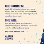 Elizabeth Warren Instagram - You don’t get what you don’t fight for. Here’s the inside story of how we beat back a giant monopoly, lowered the cost of hearing aids by thousands of dollars, and scored a win for millions of Americans.