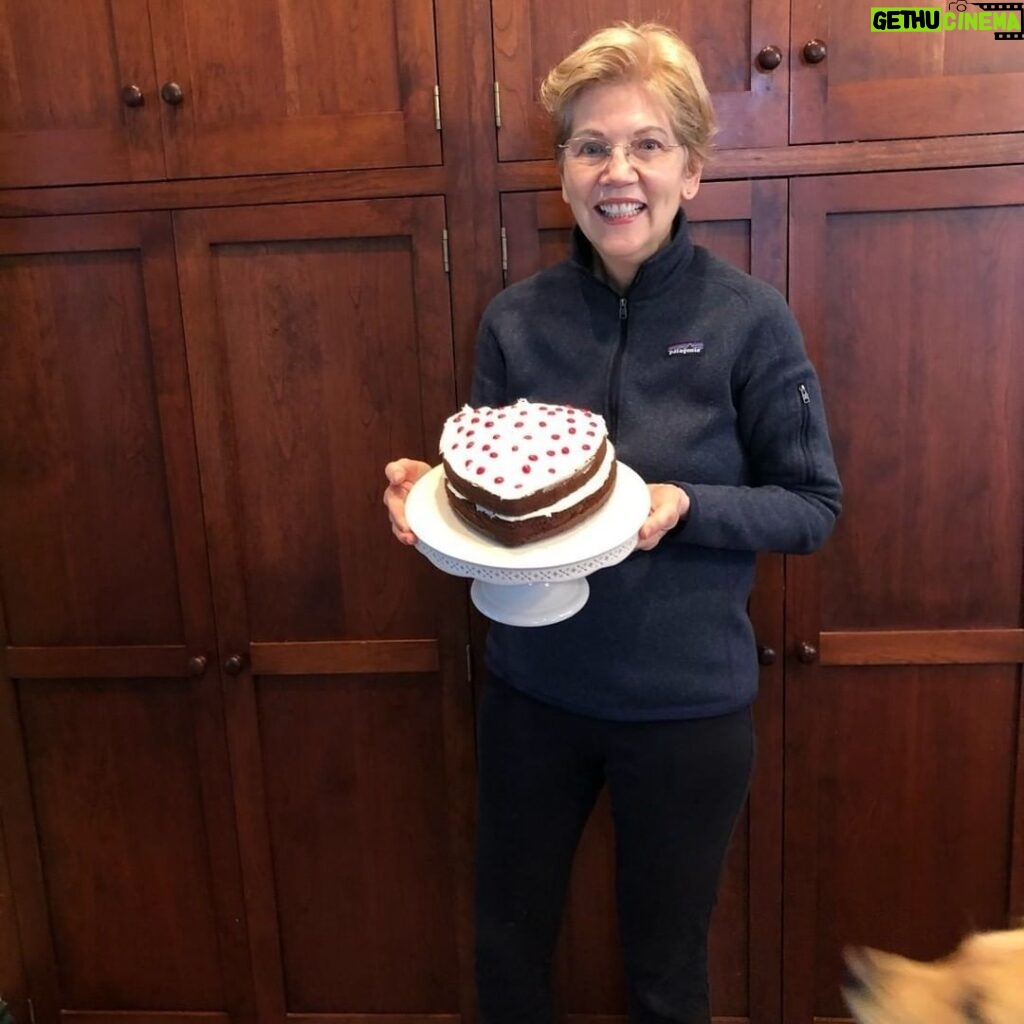 Elizabeth Warren Instagram - Today was my mother’s birthday. We both loved the special connection to Valentine’s Day. When I was a little girl, I bought some heart-shaped pans at the dime store. It became a tradition: every year, I baked her a heart-shaped cake. And I still do today.