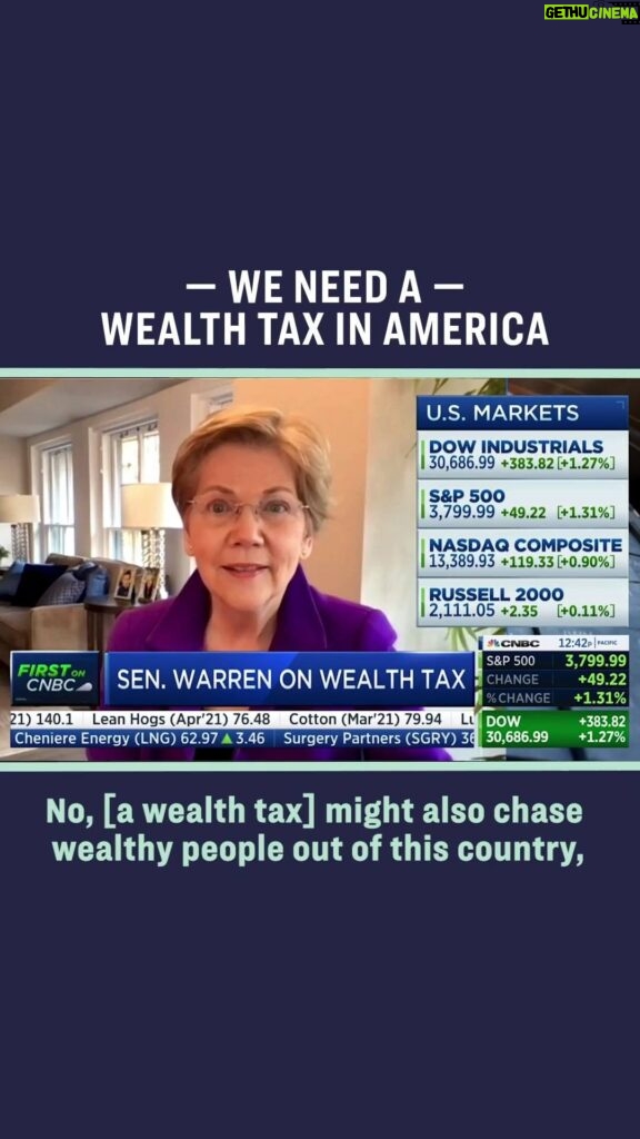 Elizabeth Warren Instagram - In 2019, the bottom 99% paid about 7.2% of their total wealth in taxes. The top 1/10th of 1% paid about 3.2%. Enough is enough. It’s time for a wealth tax.