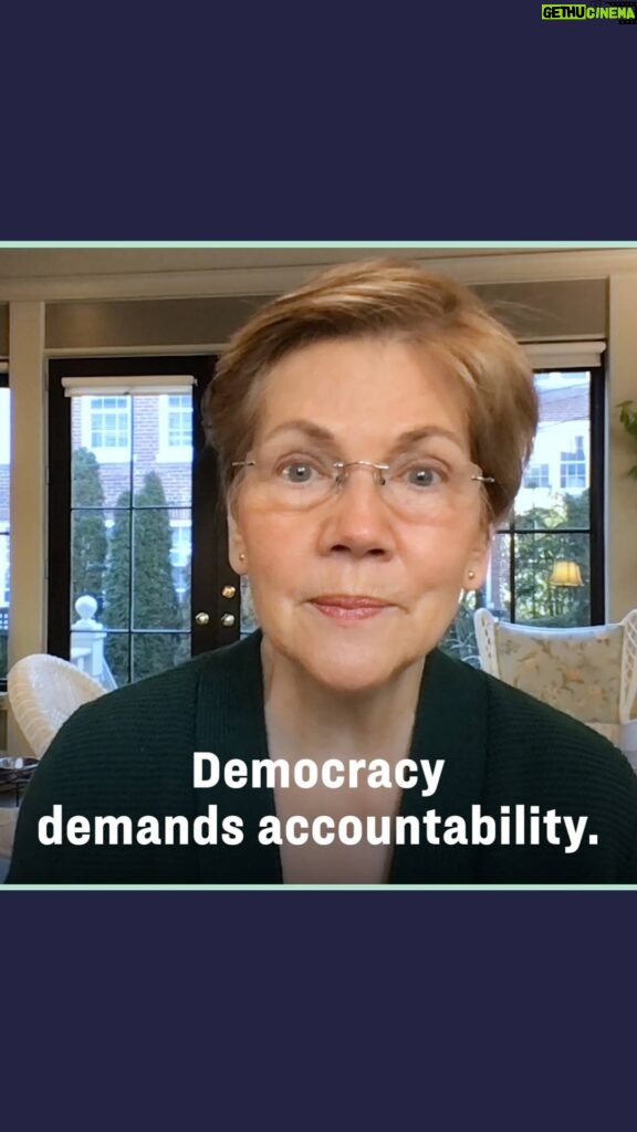 Elizabeth Warren Instagram - Unity begins with the truth, and the truth demands accountability. Here are five reasons we must impeach, convict, and bar Donald Trump from ever holding office again.