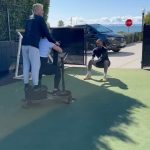 Ellen DeGeneres Instagram - This is Adam Levine pulling me and my friend Christina who is almost 9 months pregnant. We almost made it to Ventura.