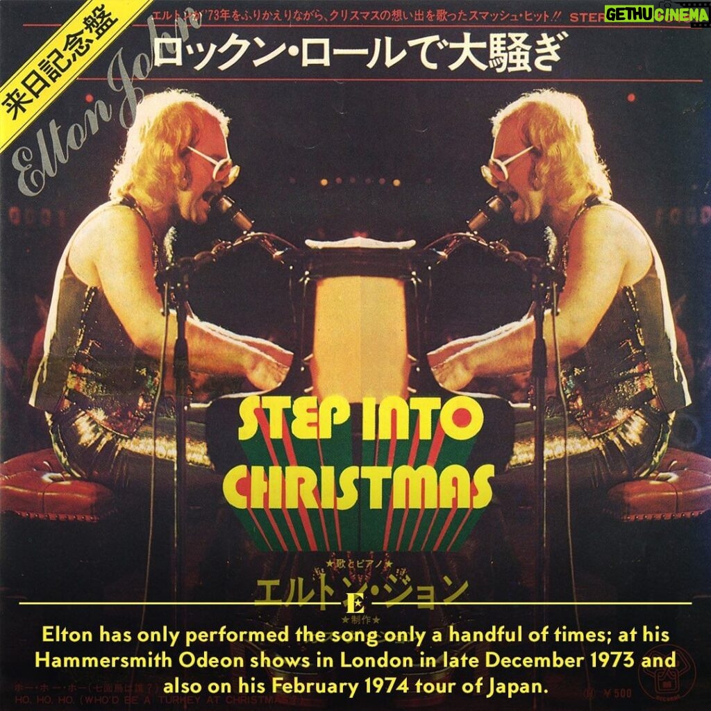 Elton John Instagram - I can't believe this year is the 50th anniversary of 'Step Into Christmas! Did you know that Bernie features in the music video? How about how many different versions of the artwork there were in different countries? Swipe to discover some more things you may not know...