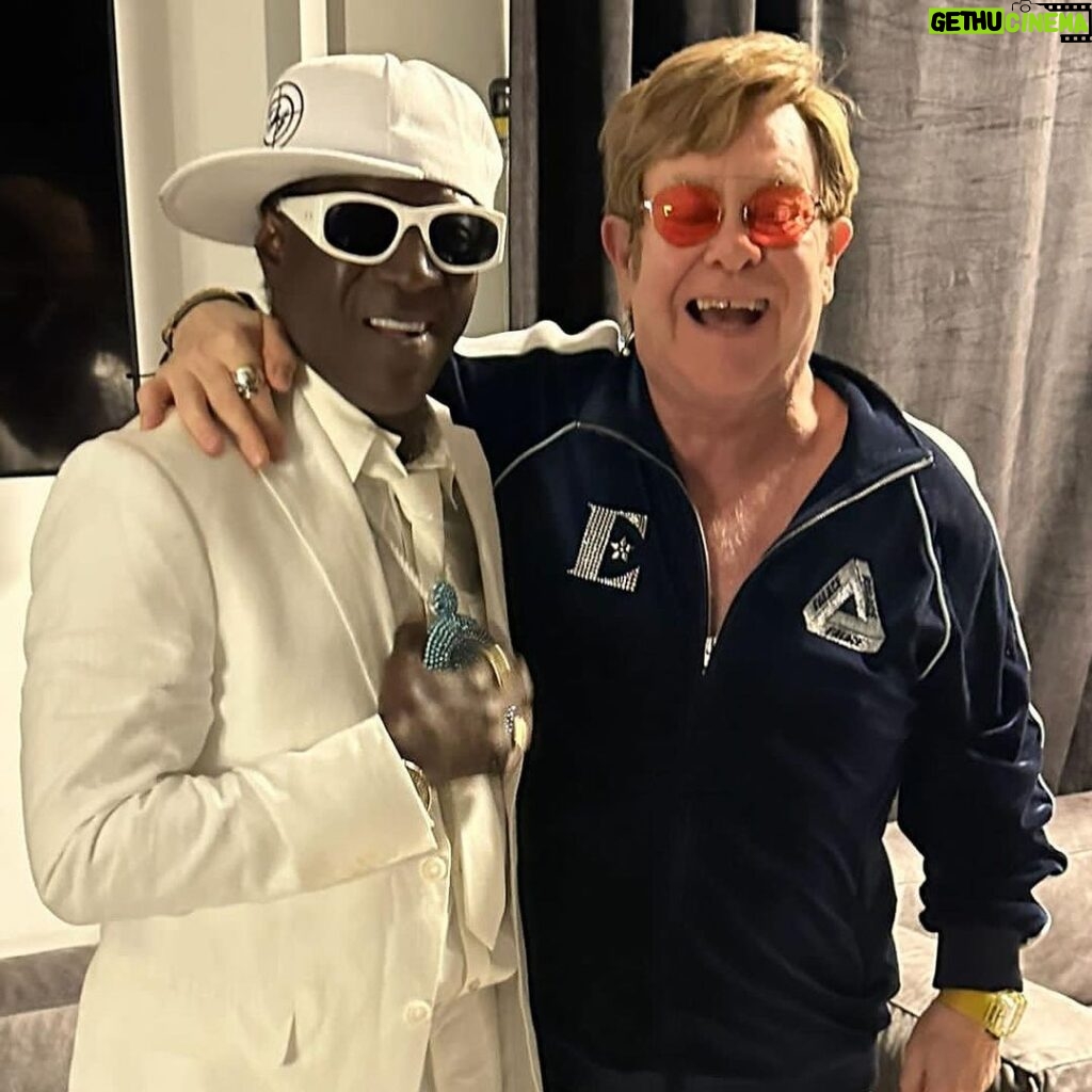 Elton John Instagram - Reflecting on an incredible Friday night at #RockHall2023 - congratulations @rockhall on a brilliant event inducting some of the great musicians of this generation. It was a blast to meet you @missymisdemeanorelliott, @willienelsonofficial, @mrpeterframpton, @flavorflavofficial, @officialdjkoolherc and @chakakhan! 🚀