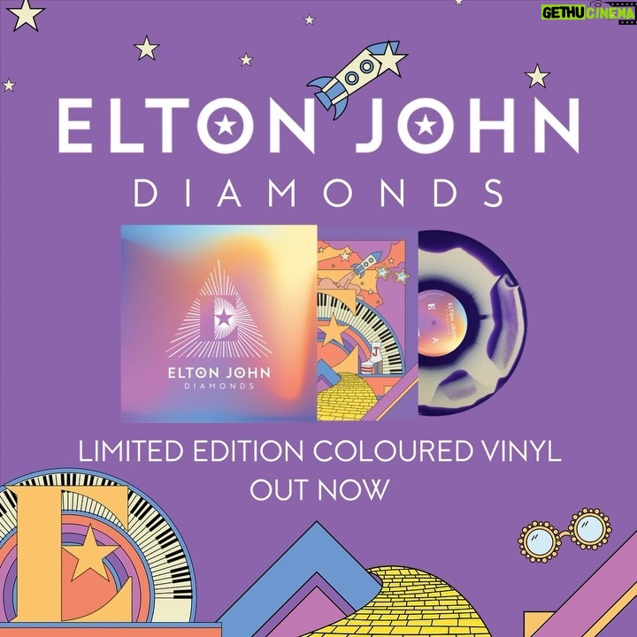 Elton John Instagram - Diamonds (Pyramid Edition) - only a few copies left! In celebration of Elton’s headline performance at Glastonbury Festival we are releasing this highly collectible, extremely limited edition 1LP release of Diamonds on coloured vinyl. The track listing, personally selected by Elton, reflects the setlist with highlights from Diamonds, the Ultimate Greatest Hits Collection. The brand-new 1LP package includes a commemorative 10×10 litho print. Get your copies whilst stocks last on the Elton John Official Store (UK only) & in the @eltonjohneyewear Pop Up at 59 Greek Street.