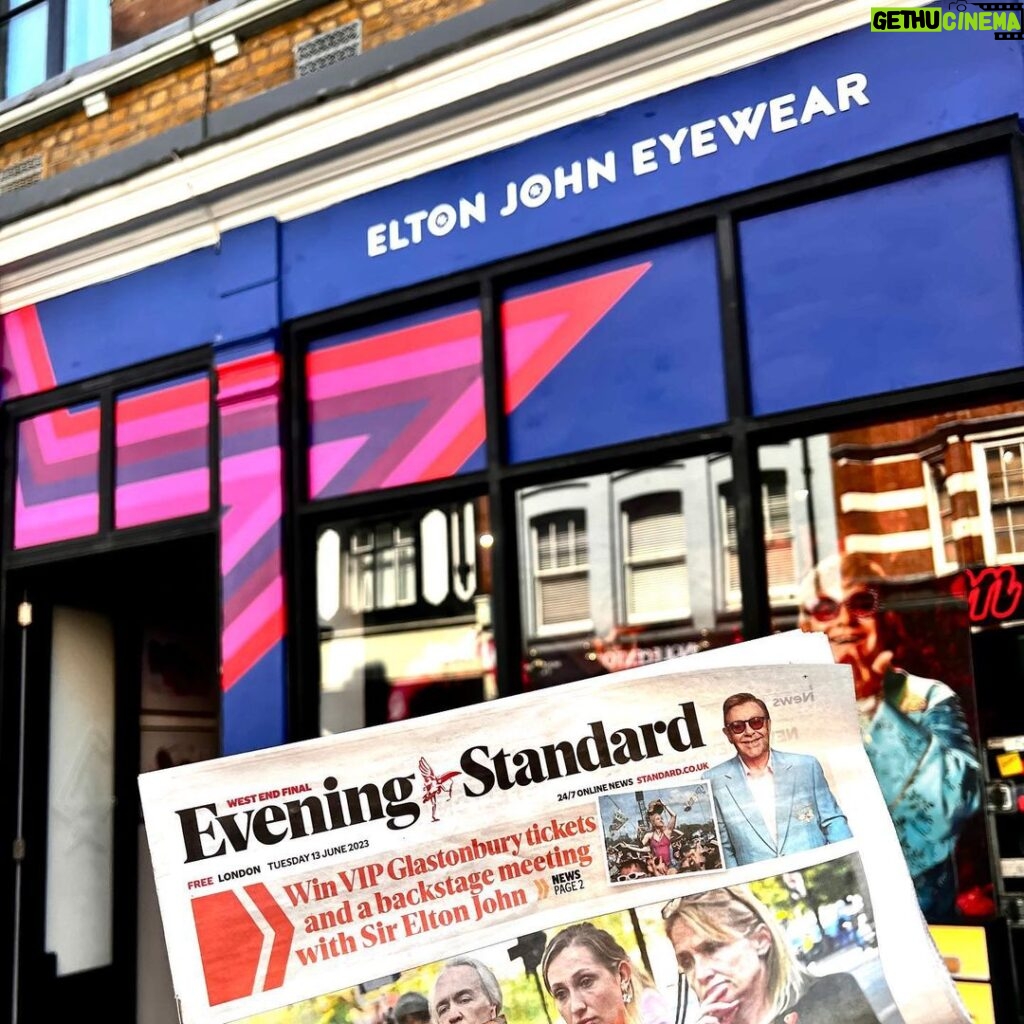 Elton John Instagram - Pick up a copy of today’s @evening.standard to enter into @eltonjohneyewear’s competition to win free tickets to Glastonbury plus a meet and greet with me on the Sunday before I take the Pyramid Stage 🙌 59 Greek St