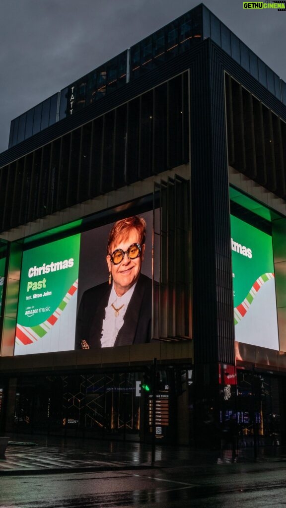 Elton John Instagram - Step into Christmas, the admission’s free! 🎶 Thanks @amazonmusicuk 🎄❄️🎅🏼 Outernet-London