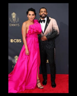 Emmy Raver-Lampman Instagram - II DATE. NIGHT. II
⠀
2021 Emmy Awards ⠀
⠀
hair: @iamaraxilindsey 
m/u: @makeupbygalaxy 
stylings: @kjmoody // @styledbygregory 
shoes: @stuartweitzman 
dress: @monsooriofficial 
jewelry: @xivkarats // @theresidencyexperience