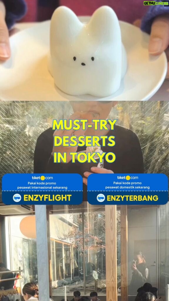 Enzy Storia Instagram - Tiga rekomendasi tempat dessert ala Enzy dan Molen 🍦 Coba share juga di kolom komen tempat favorite yang wajib kalian datengin kalo ke Jepang? Anyway, yang mau wujudkan BM liburan, ku sangat menyarankan beli tiketnya di tiket.com kalian bisa dapetin diskon 300rb dan ada diskon spesial buat new user @tiketcom kalo pakai promo codeku untuk pembelian tiket International “ENZYFLIGHT” dan rute Domestik “ENZYTERBANG” manteeppp bgt kan 🤩 Ada banyak pilihan rute destinasi dengan harga termurah dan yang lebih ok lagi ada fitur 100% refund untuk penerbangan domestik. Kalo tiba-tiba kalian ngga jadi untuk berangkat liburan gak perlu pusinggg 😬 Yuk beli tiket pesawat sekarang di tiket.com, beneran murah beneran mudah! Jangan lupa follow @tiketcom untuk dapetin inspirasi liburan dan info promo menarik 💙✈️ #Sobattiket #SemuaAdaTiketnya