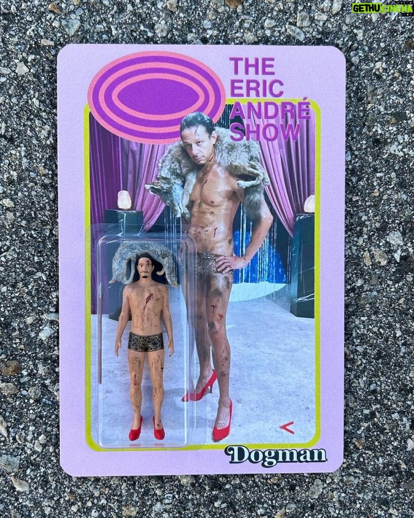 Eric André Instagram - @ericfuckingandre and @dogmantoys have teamed up to celebrate Season 6 of The Eric Andre Show with a 3.75” Eric Andre action figure. Figure is wearing shimmering leopard print chonies, stylish red pumps and comes with an axe and coyote throw accessories. Available at www.dogman toys.net or follow the link in @dogmantoys bio! Watch Season 6 of The Eric Andre Show streaming now on @hulu