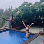 Erica Fernandes Instagram – Nothing beats the thrill of being in the pool when the rain starts to pour! 🌧️🏊‍♀️