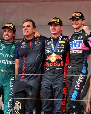 Esteban Ocon Instagram - PODIUM IN MONACO!!!! 🏆 YESSSSSSS!!! I am speechless!! Amazing work from my team @alpinef1team all weekend.. this podium is for you. 💙 Un grand merci à tous ceux qui ont été derrière nous depuis le début! Let’s gooooo