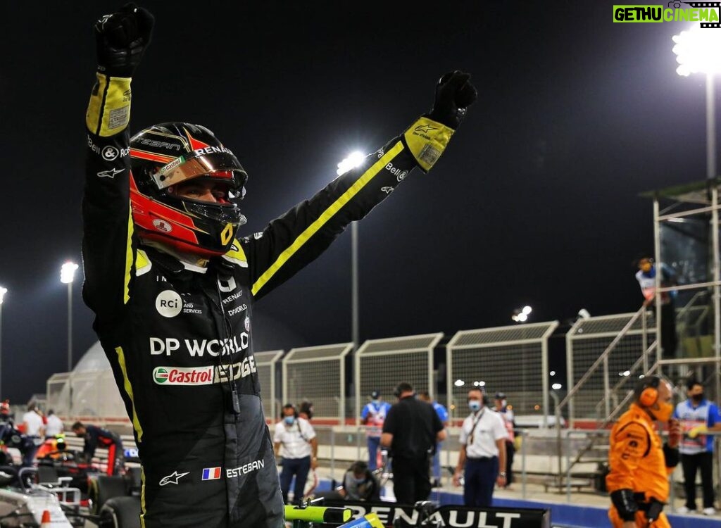 Esteban Ocon Instagram - What a moment what a journey, thank you to everyone for your support it hasn’t been the smoothest season but the hard work finally paid off🔥 #P2 @renaultf1team Bahrain International Circuit