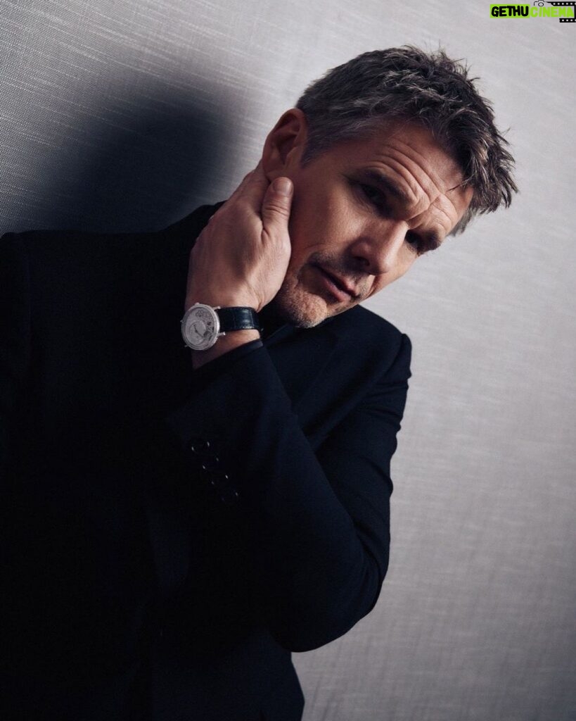 Ethan Hawke Instagram - Behind the scenes with @piaget at the Cannes premiere of #StrangeWayOfLife. Thank you to Piaget for your partnership with me in supporting the mission of The DreamYard Project, which builds pathways to equity and opportunity in the arts for Bronx youth, families and schools. #Piaget #PiagetAltiplano